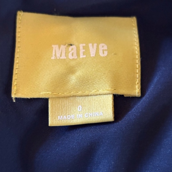 Anthropologie Maeve Mitered Navy & White Stripe Double V Sleeveless Dress - Picture 6 of 7